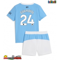 Camisa de Futebol Manchester City Josko Gvardiol #24 Equipamento Principal Infantil 2025-26 Manga Curta (+ Calças curtas)